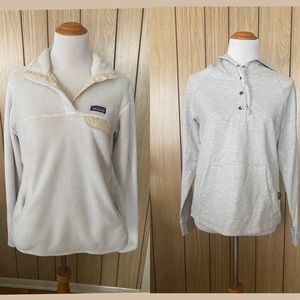 Patagonia White Fleece Quarter Snap Pullover Size Medium